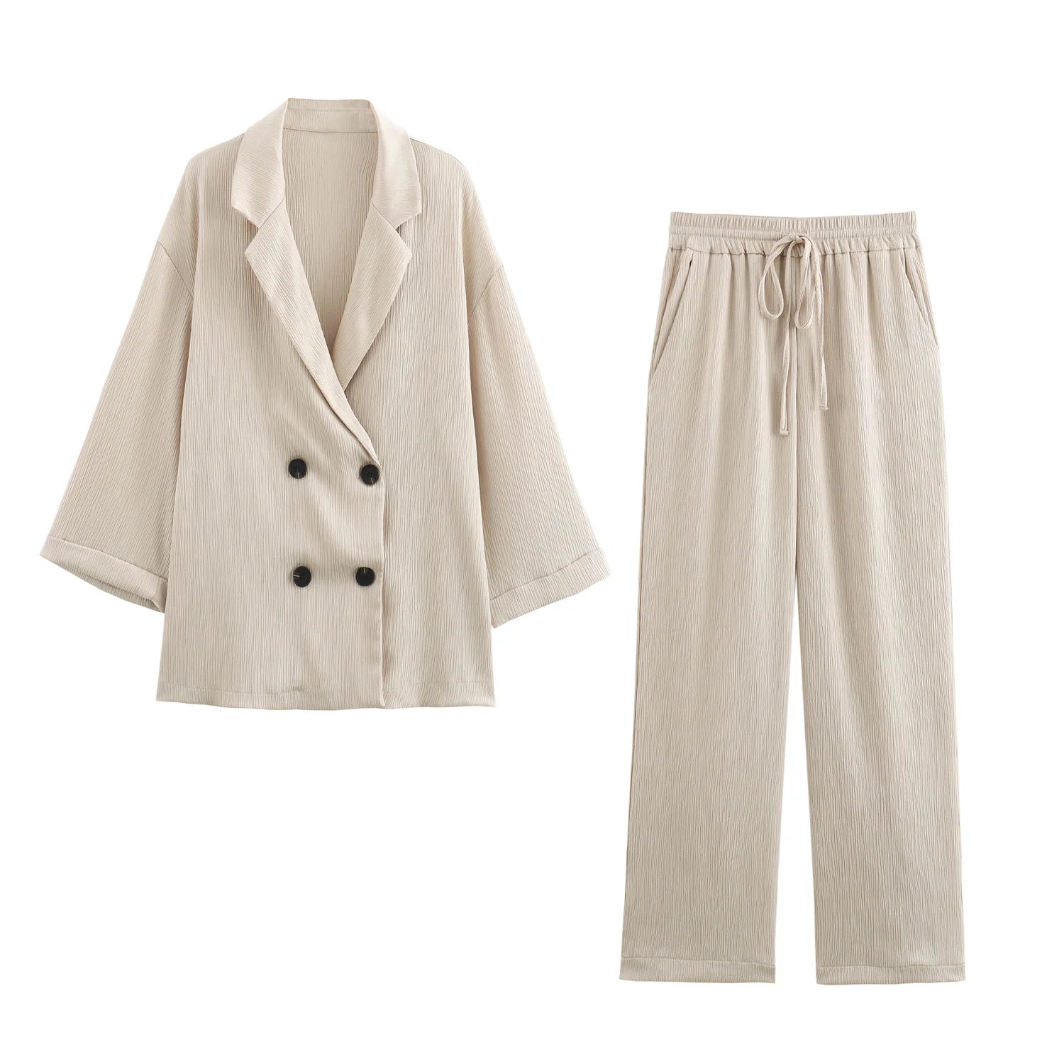 Kvinnors Blazer Set med Vida Ben 7