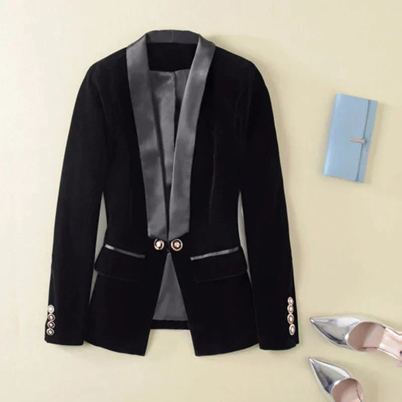 Kvinnors Blazer i Sammetstil 0