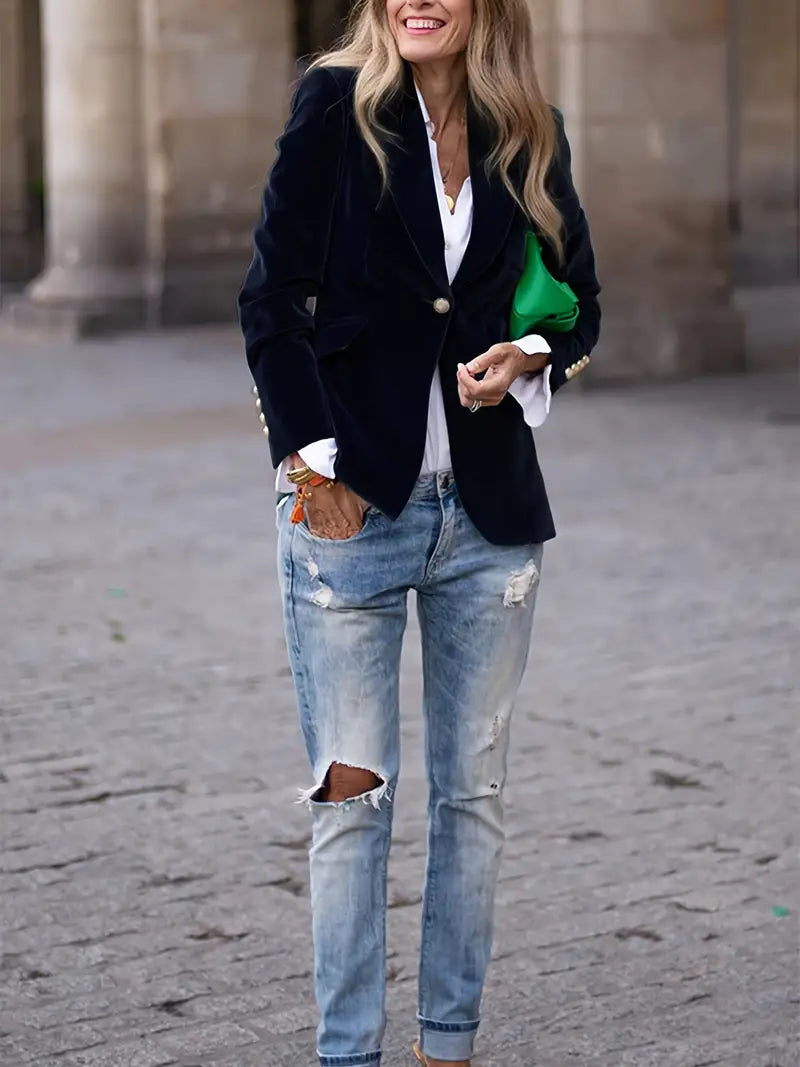 Kvinnors Blazer med Tidlös Stil 2