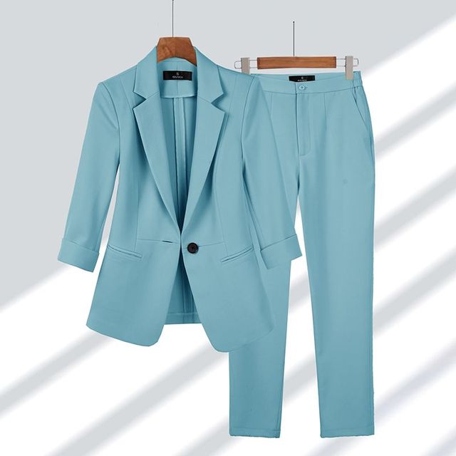 Kvinnors Blazer och Byxensemble Modern Stil 2