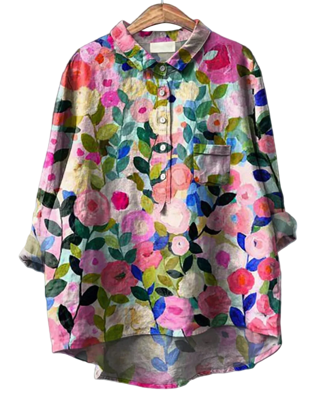 Kvinnors Blommig Blus Tidlös Stil 0