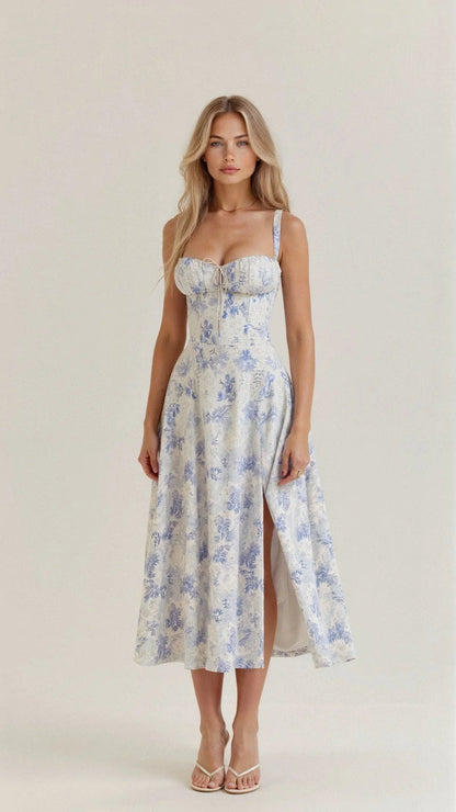 Kvinnors Blommig Bustier Klänning 1