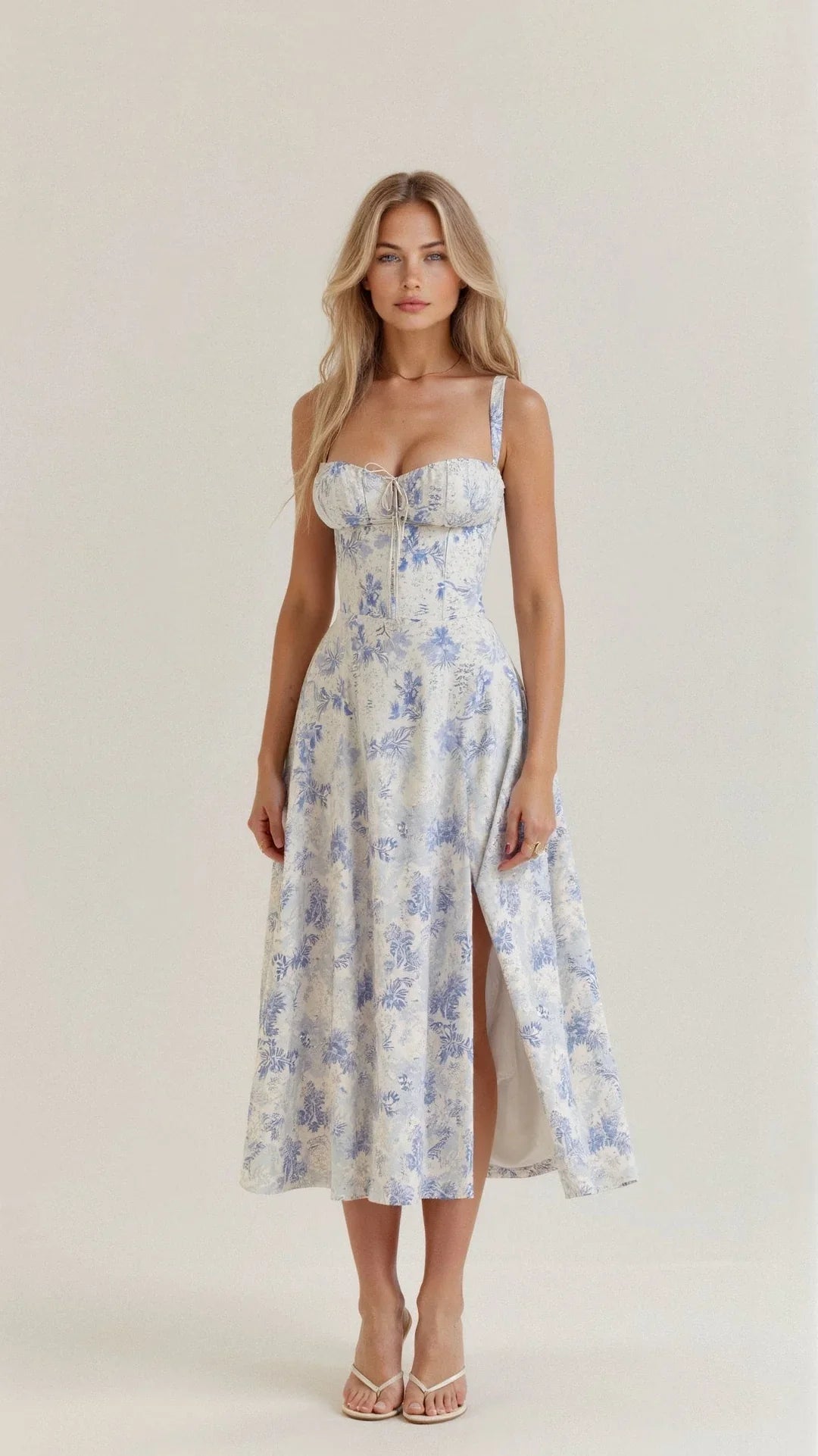 Kvinnors Blommig Bustier Klänning 1