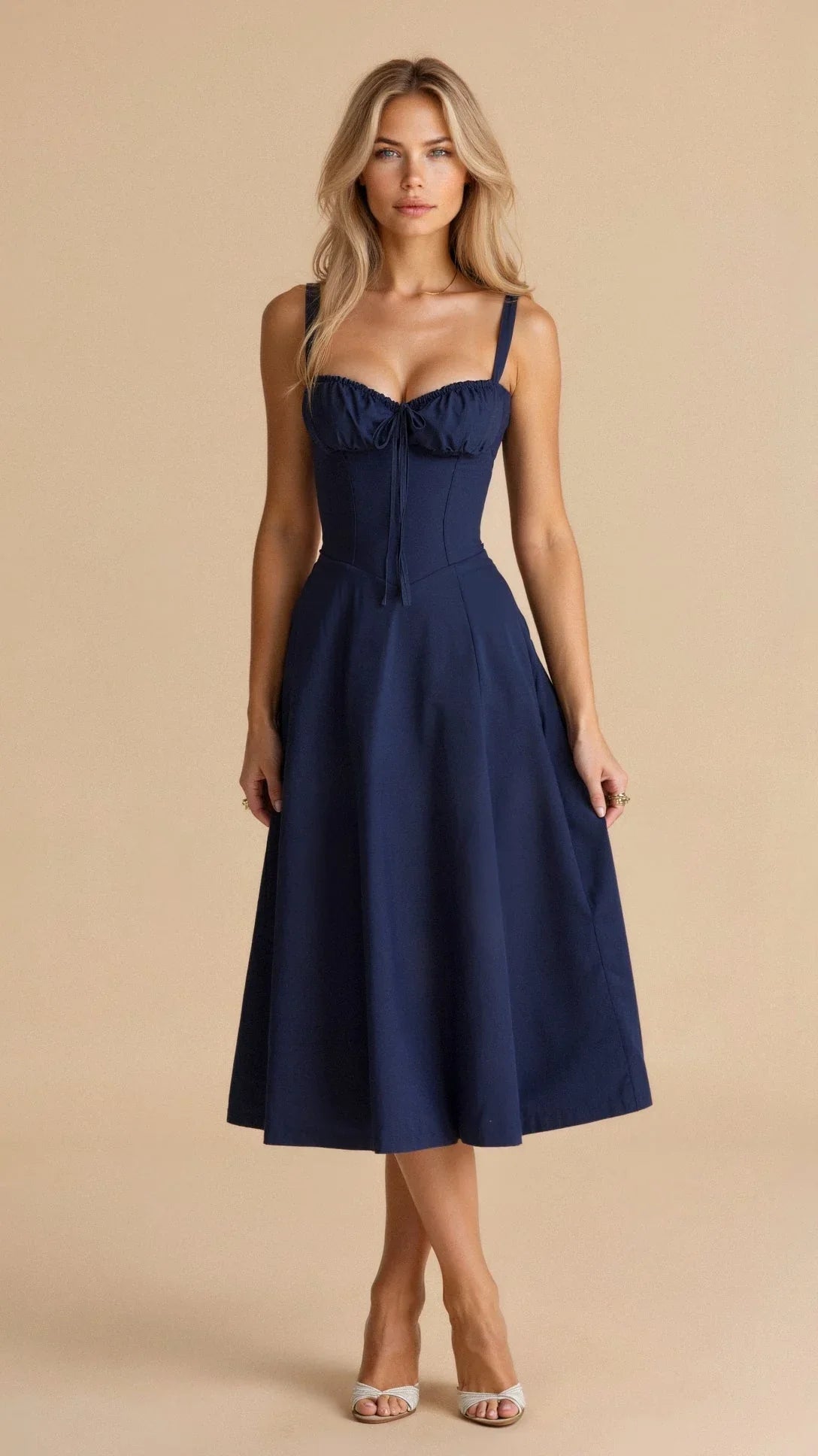 Kvinnors Blommig Bustier Klänning 7
