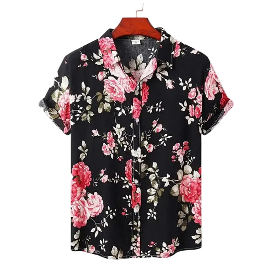 Kvinnors Blommig Skjorta Med Knäppning 0