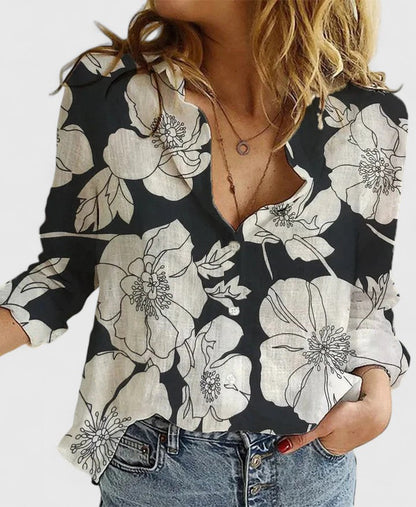 Kvinnors Blus Button-Down Stil 1