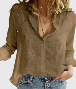 Kvinnors Blus Button-Down Stil 10