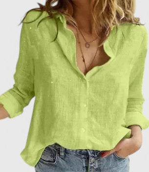 Kvinnors Blus Button-Down Stil 4