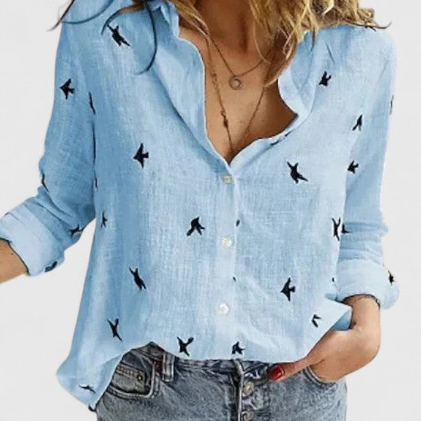 Kvinnors Blus Button-Down Stil 7