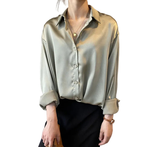 Kvinnors Blus Med Öppen Krage Modern Stil 0