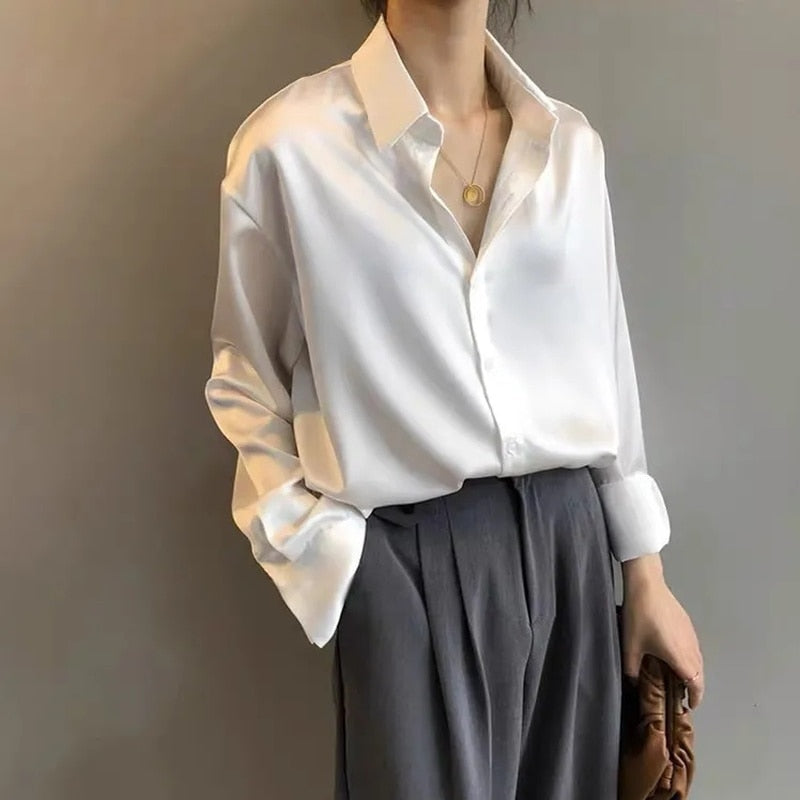 Kvinnors Blus Med Öppen Krage Modern Stil 1