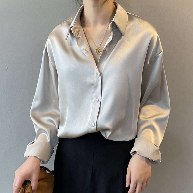 Kvinnors Blus Med Öppen Krage Modern Stil 2