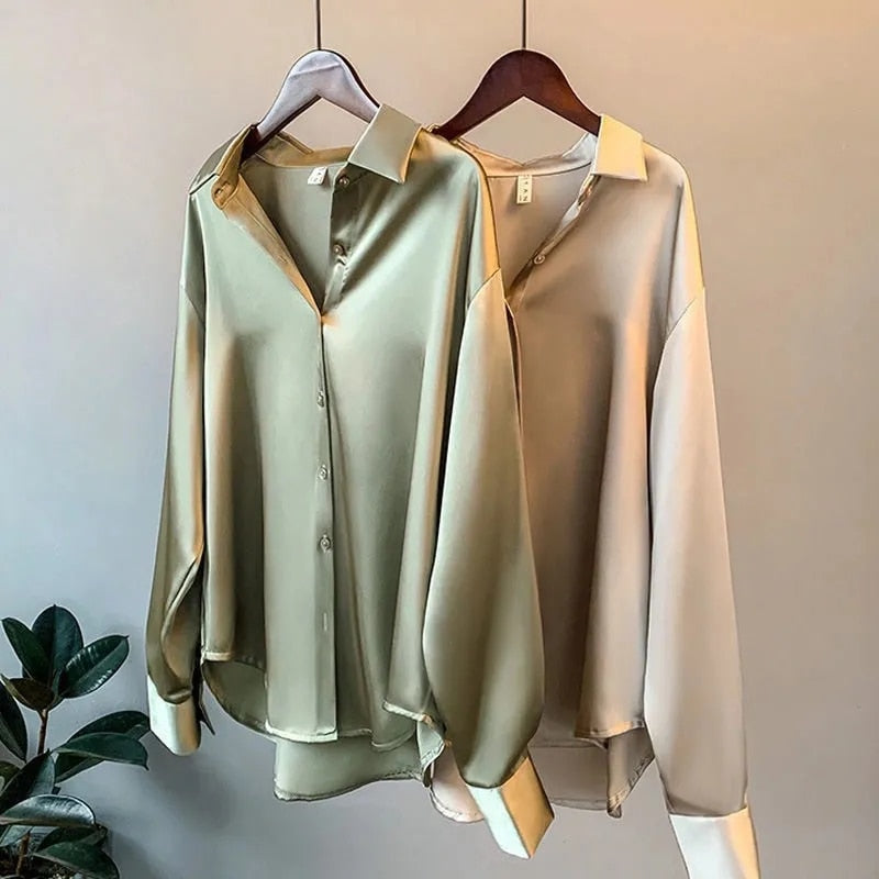 Kvinnors Blus Med Öppen Krage Modern Stil 3