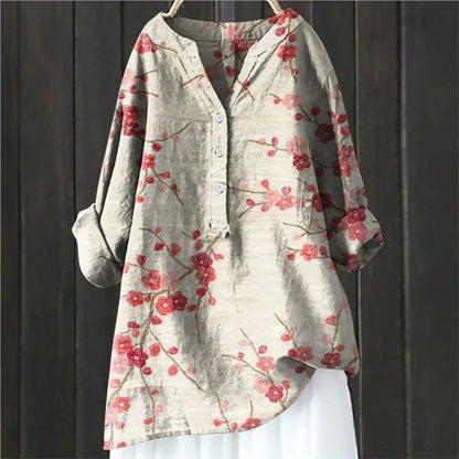 Kvinnors Blus med Blommönster 0