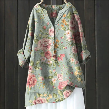 Kvinnors Blus med Blommönster 3