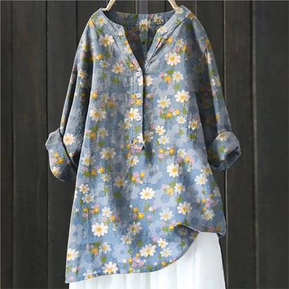 Kvinnors Blus med Blommönster 4