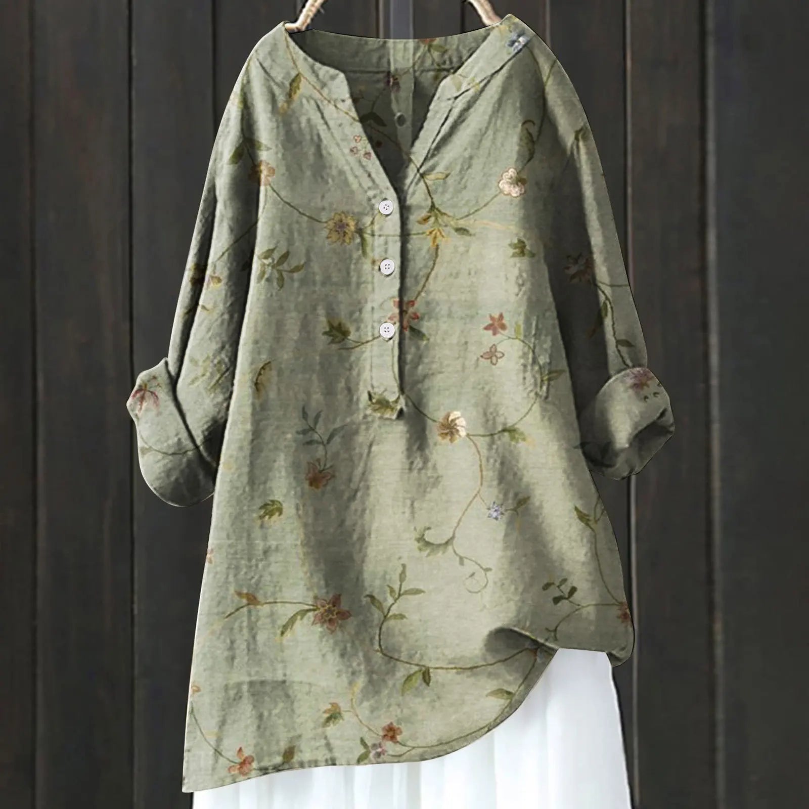 Kvinnors Blus med Blommönster 6