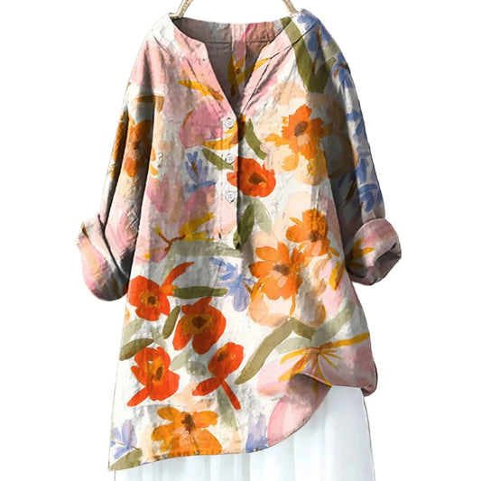 Kvinnors Blus med Blommönster 8
