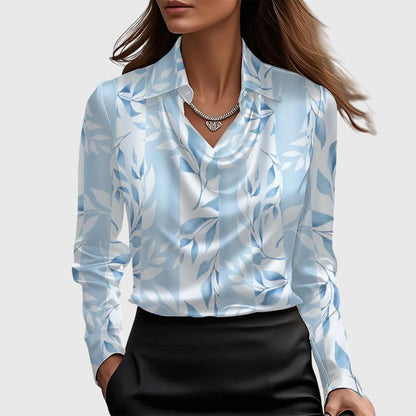 Kvinnors Blus med Draperad Hals 4