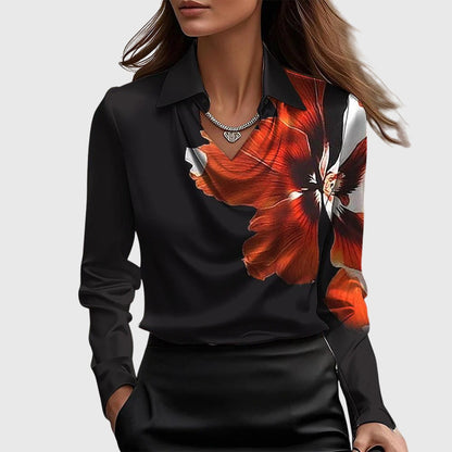 Kvinnors Blus med Draperad Hals 5