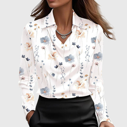 Kvinnors Blus med Draperad Hals 8