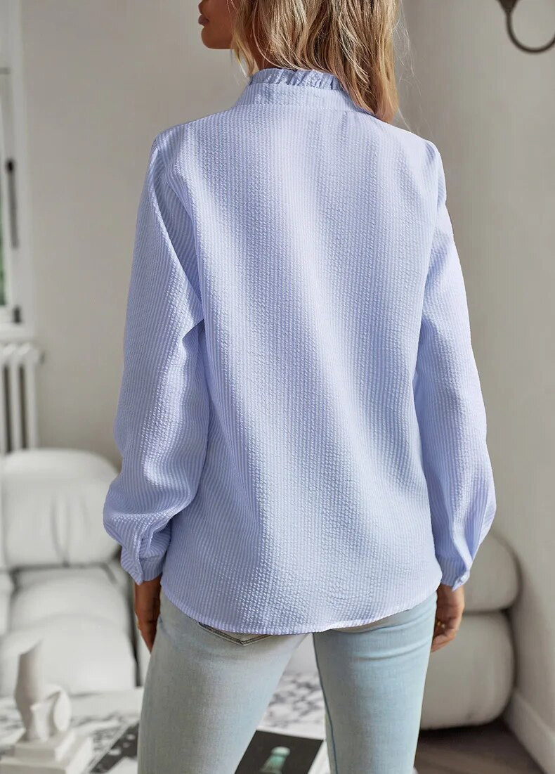 Kvinnors Blus med Knappdetaljer 1