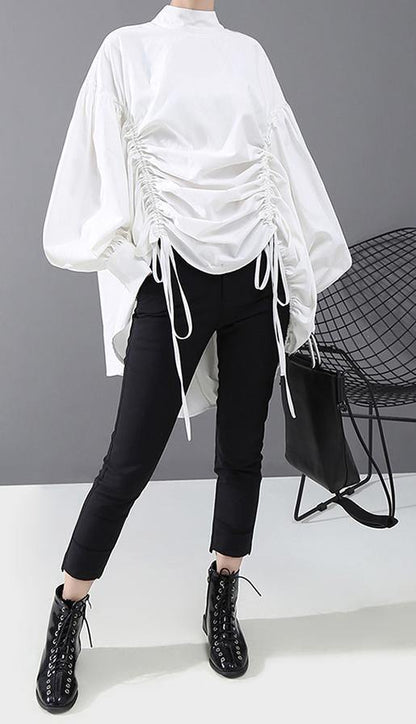 Kvinnors Blus med Lantern Sleeve Casual Stil 0