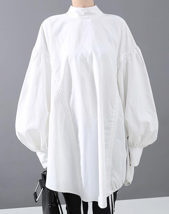 Kvinnors Blus med Lantern Sleeve Casual Stil 2