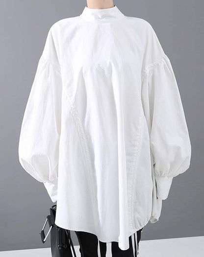 Kvinnors Blus med Lantern Sleeve Casual Stil 2