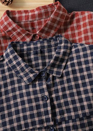 Kvinnors Blus med Löst Lapel och Patchwork 4