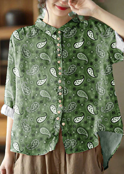 Kvinnors Blus med Peter Pan Krage i Orange 8