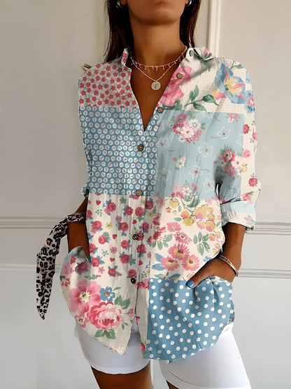 Kvinnors Blus med Unika Tryck Lekfull Design 2