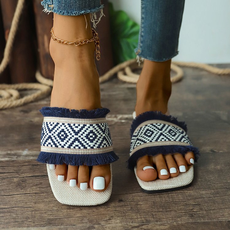 Kvinnors Boho Flats Med Fransar 1