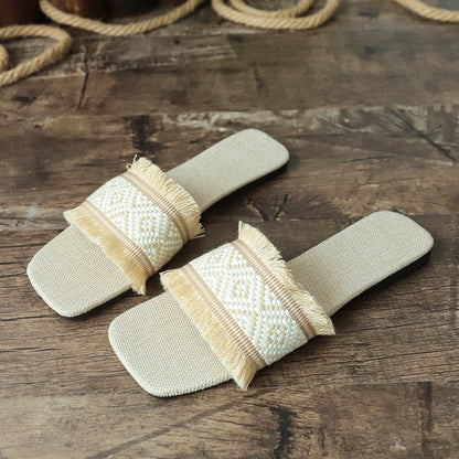 Kvinnors Boho Flats Med Fransar 2