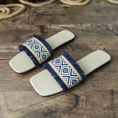 Kvinnors Boho Flats Med Fransar 3