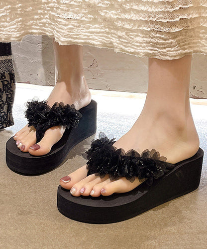 Kvinnors Boho Flip Flops med Blommor 1