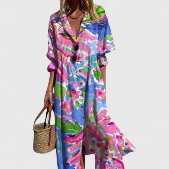Kvinnors Boho Klänning Med Unik Design 4