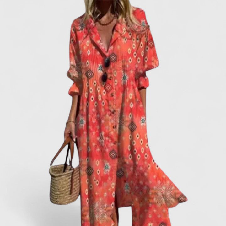 Kvinnors Boho Klänning Med Unik Design 5