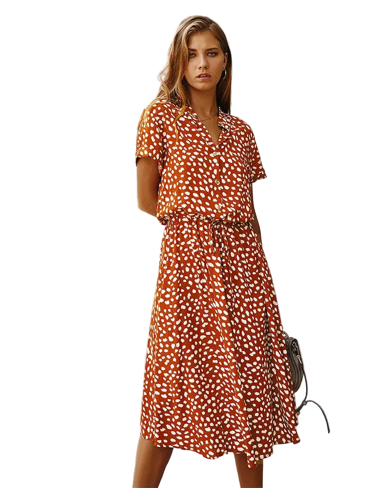 Kvinnors Boho Klänning med Blommönster 0