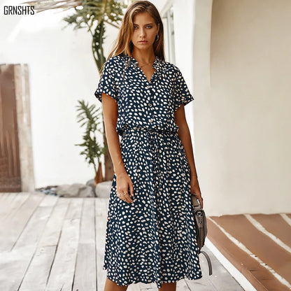 Kvinnors Boho Klänning med Blommönster 7