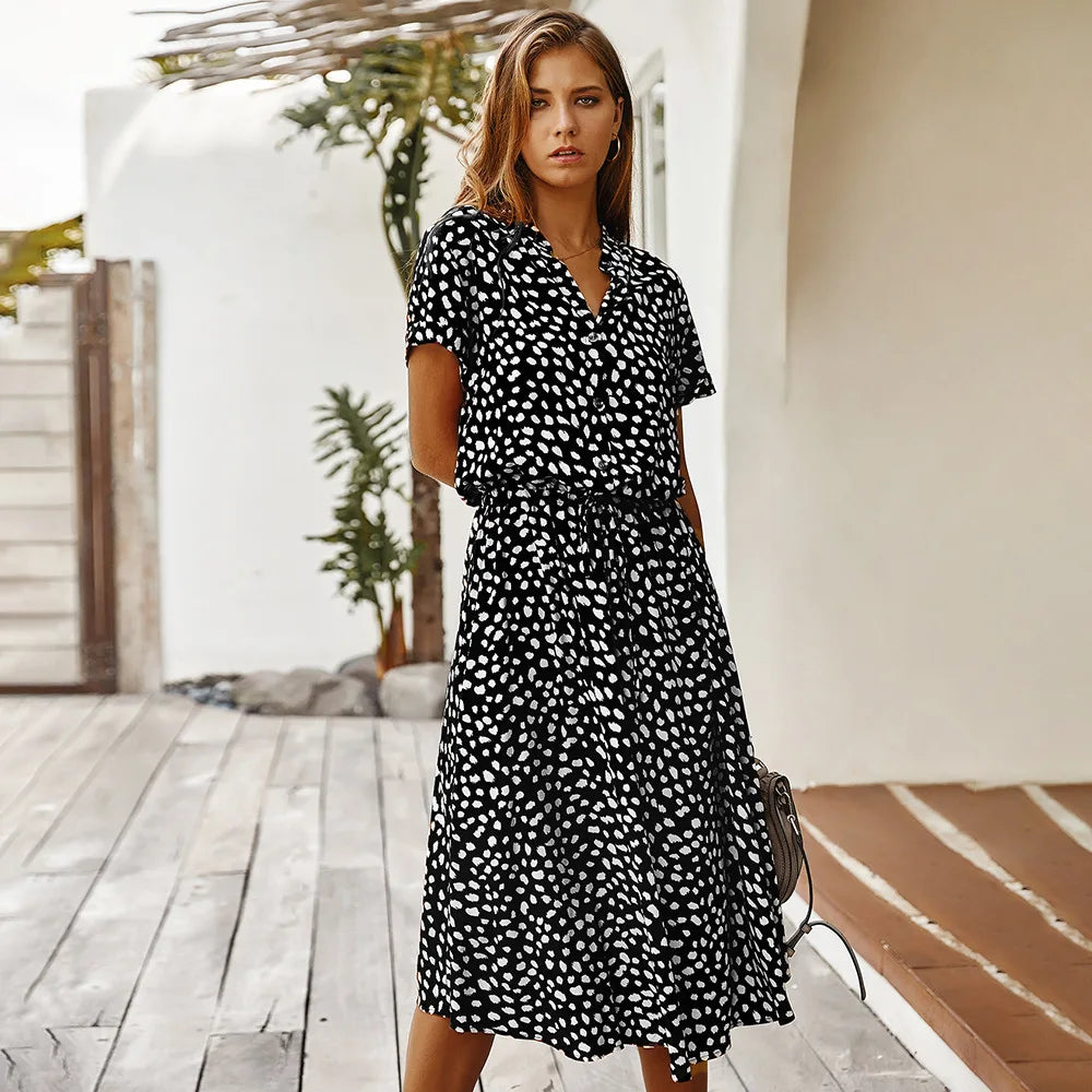 Kvinnors Boho Klänning med Blommönster 8