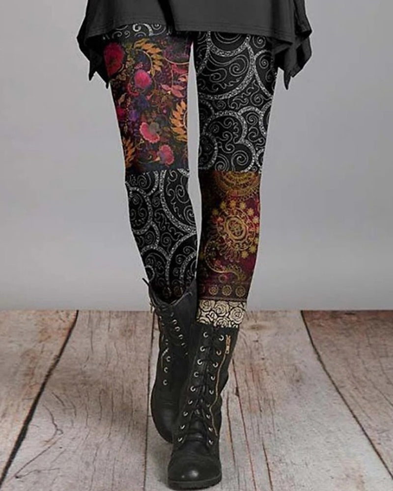 Kvinnors Boho Leggings Trendig Mönsterdesign 2