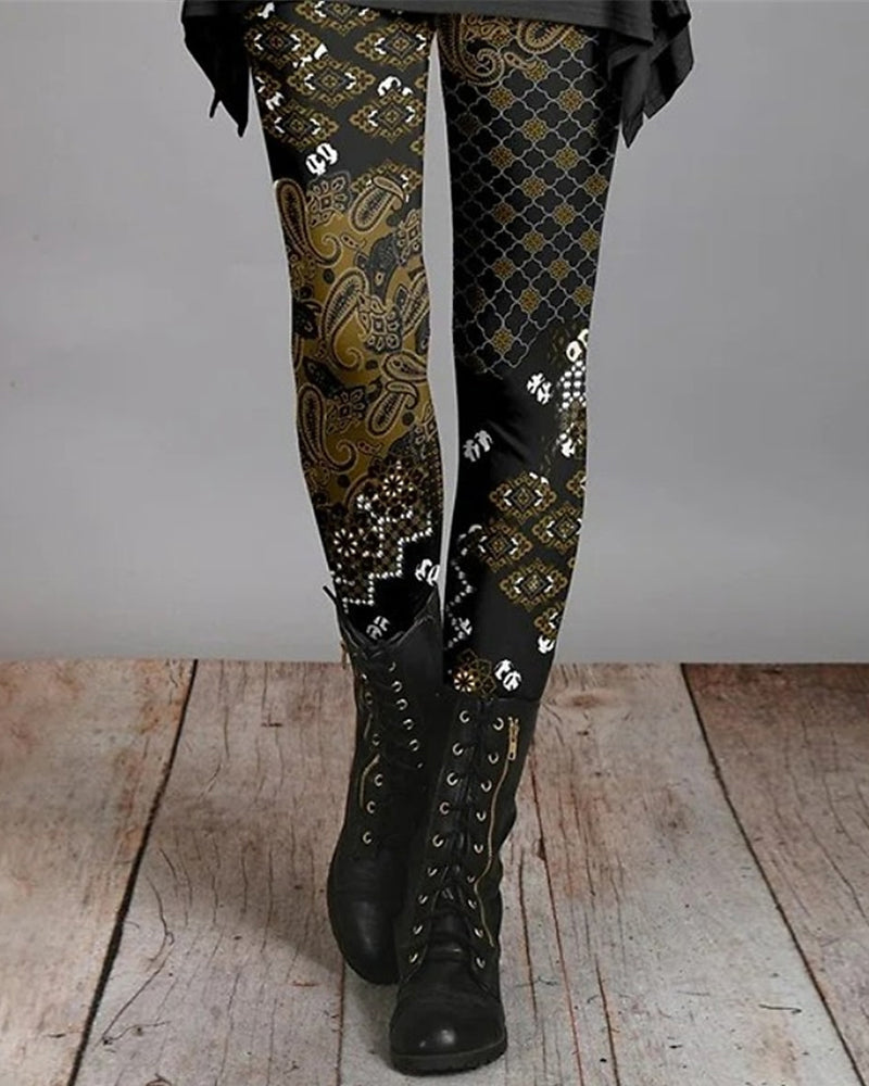 Kvinnors Boho Leggings Trendig Mönsterdesign 3