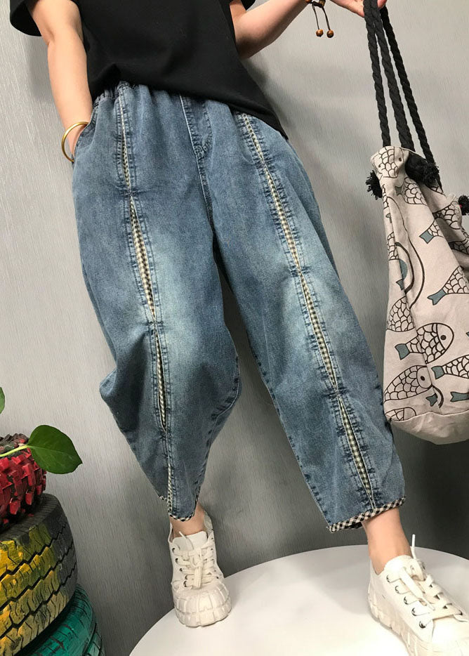 Kvinnors Boho Patchwork Denim Byxor 1