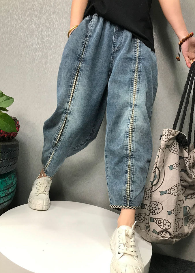Kvinnors Boho Patchwork Denim Byxor 2