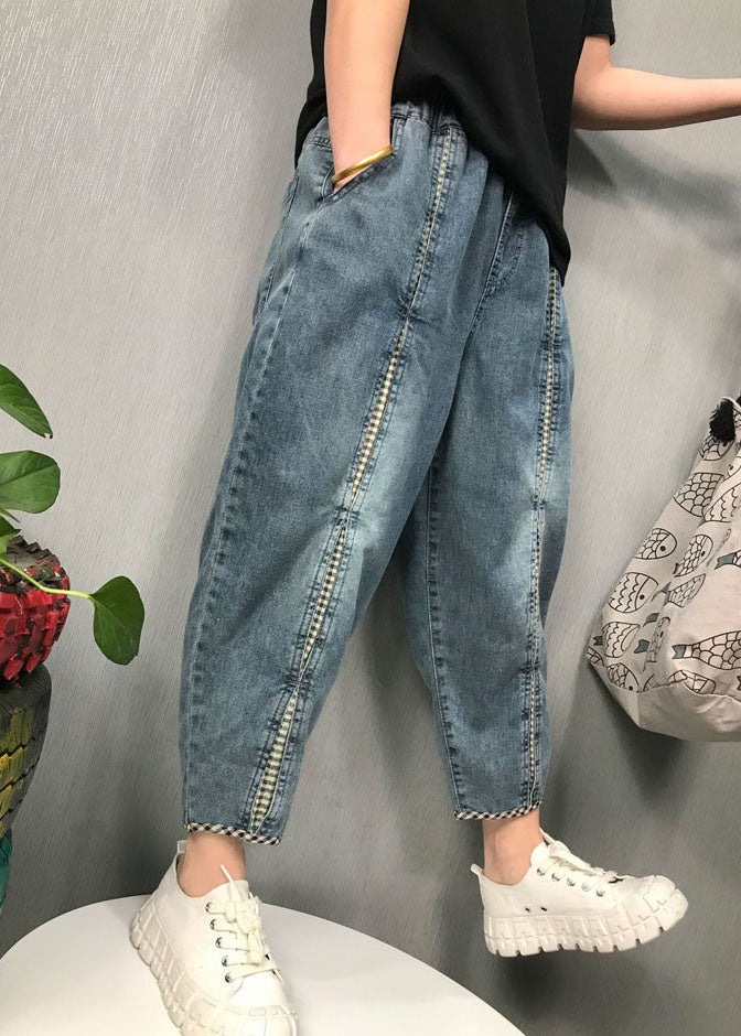 Kvinnors Boho Patchwork Denim Byxor 3