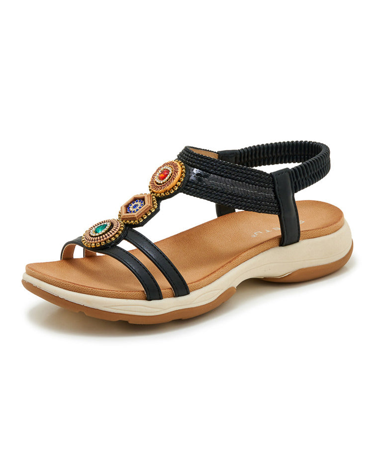 Kvinnors Boho Plattform Sandaler Peep Toe 4