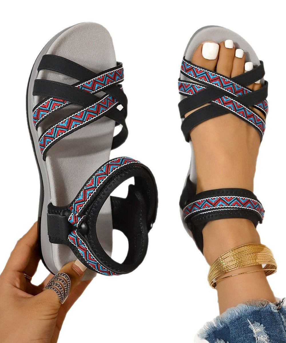 Kvinnors Boho Splicing Sandaler 4