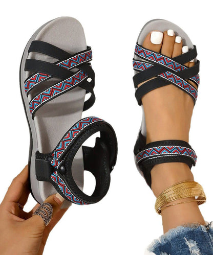 Kvinnors Boho Splicing Sandaler 4