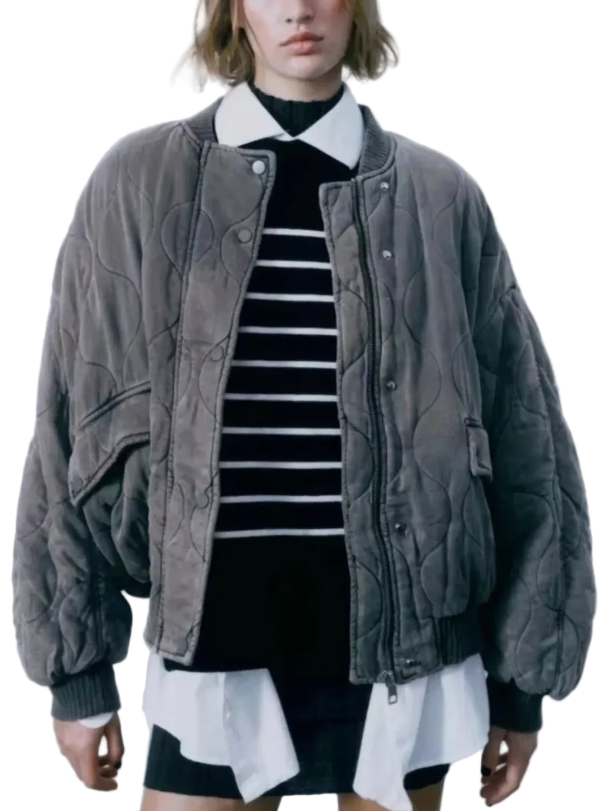 Kvinnors Bomullsjacka med Rund Hals 0